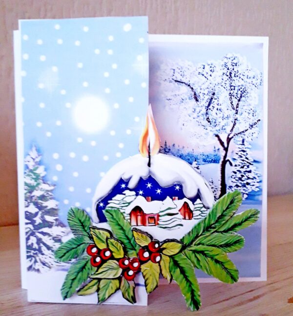CD11553 3D knipvel - Yvon's Art - Christmas Candle Yvon’s Art Factory – Knipvel CD11553 - Christmas Candle